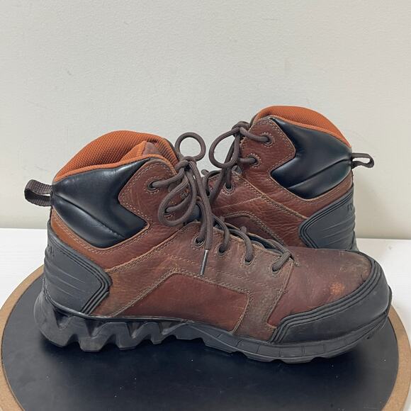 Reebok Work Boots Men 11W RB7005 Steel Toe ASTMβ Leather Safety Hiker Brown - Picture 8 of 10